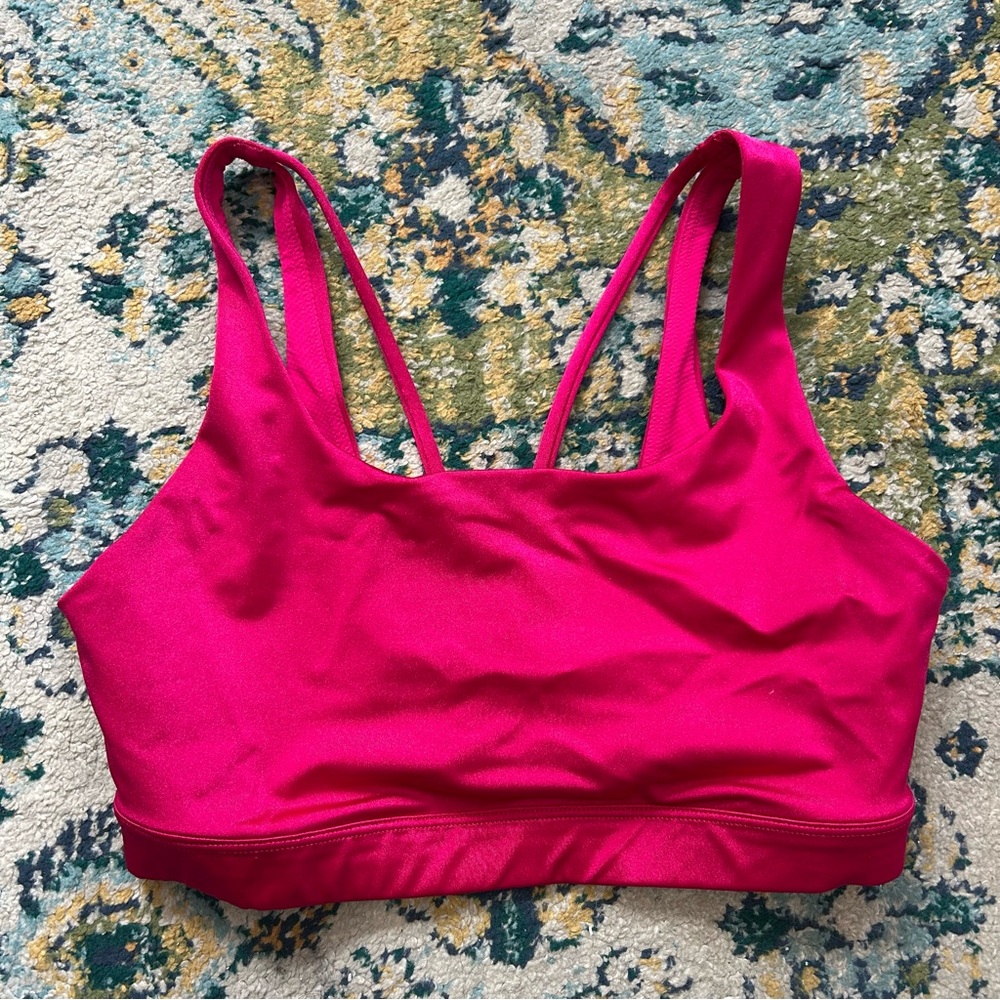 Hot pink sports bra